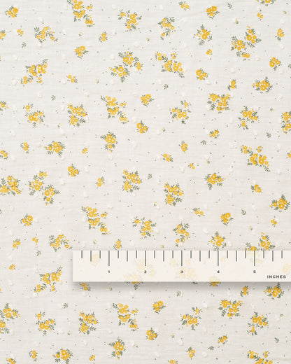 Yellow Swiss Dot Blooms Cotton
