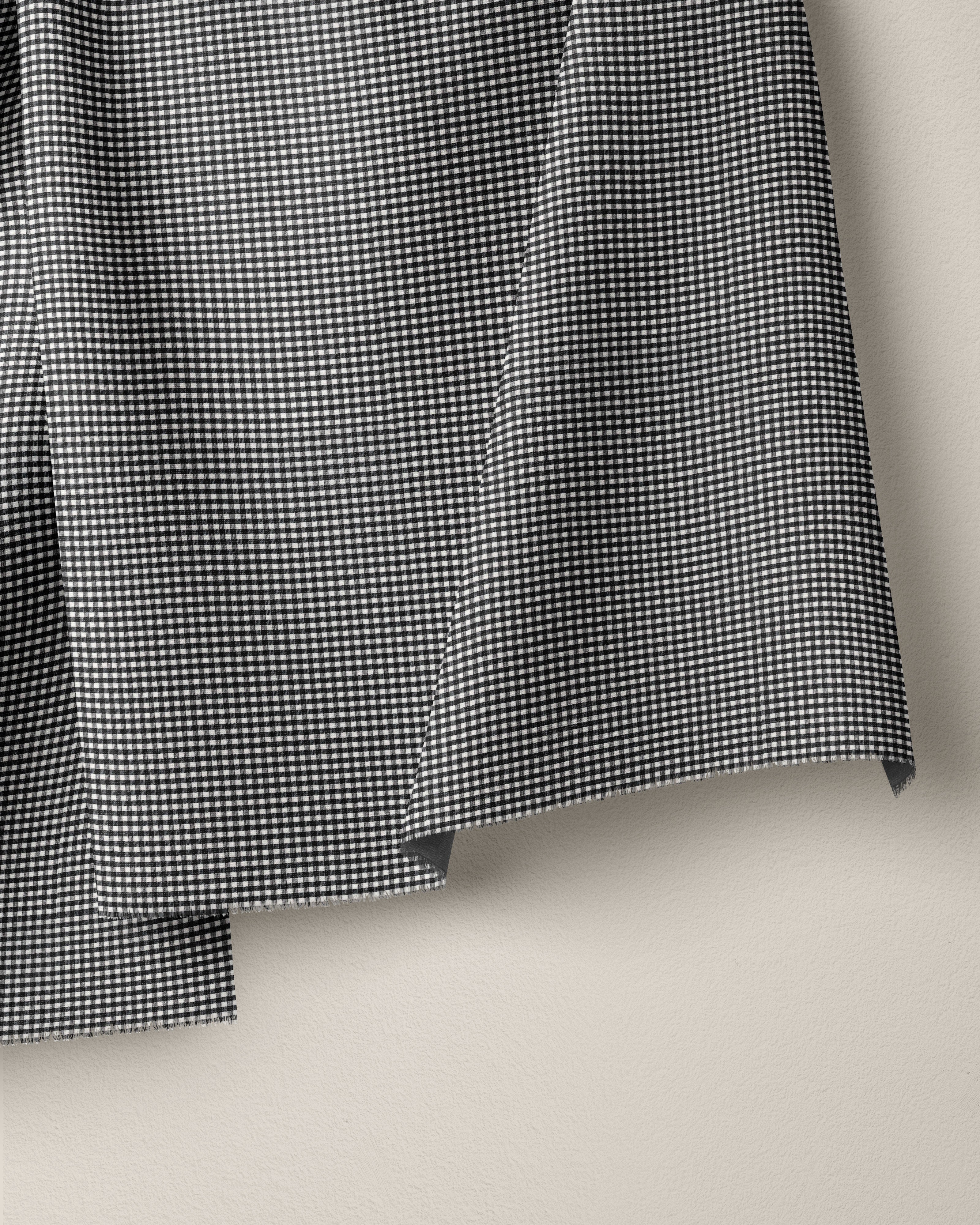 Black and White Mini Gingham Cotton Poplin