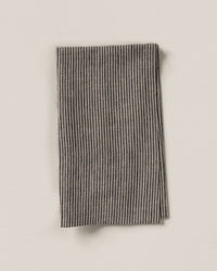 Black and Oat Railroad Stripe Linen