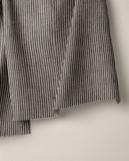 Black and Oat Railroad Stripe Linen