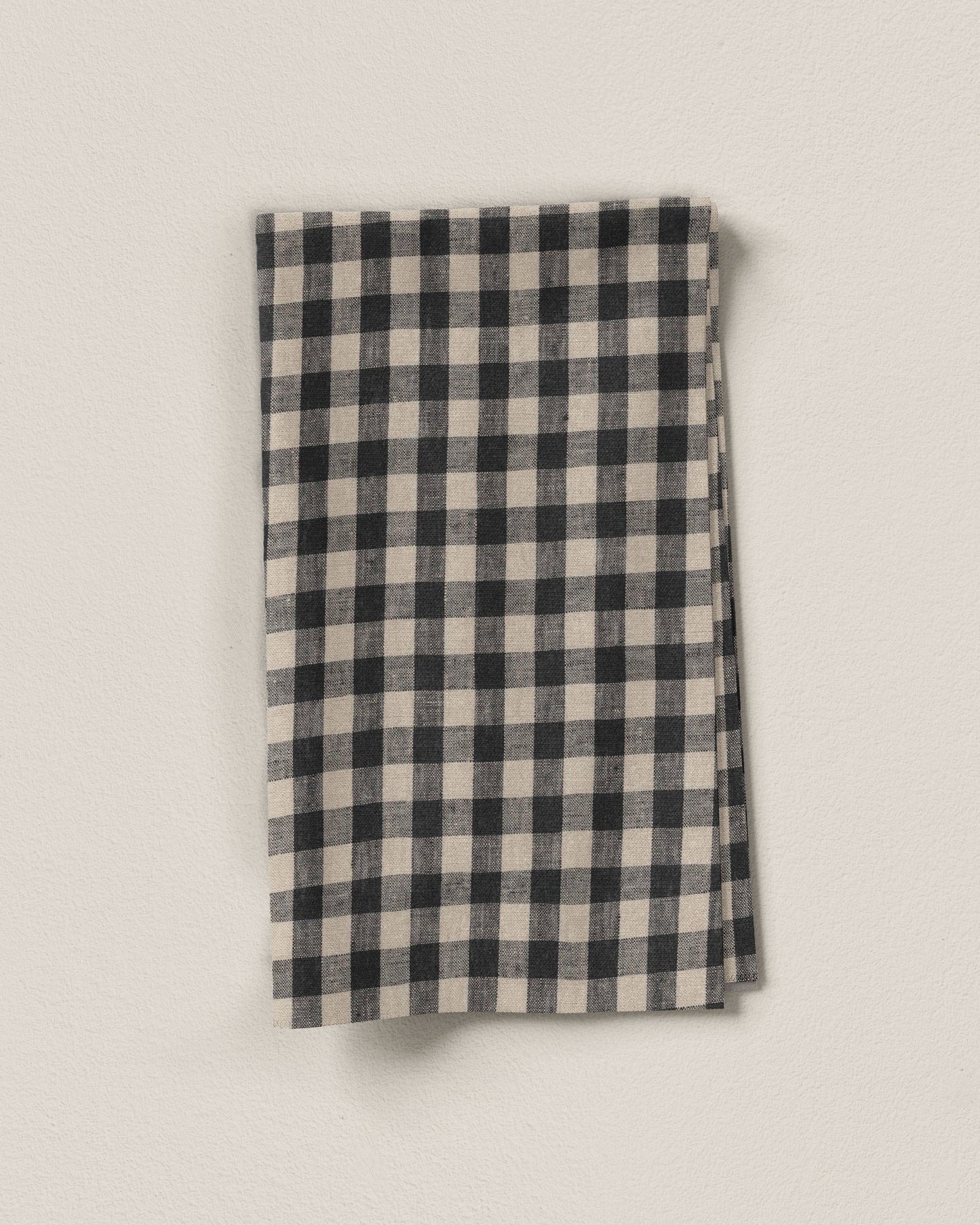 Medium Black and Natural Gingham Linen