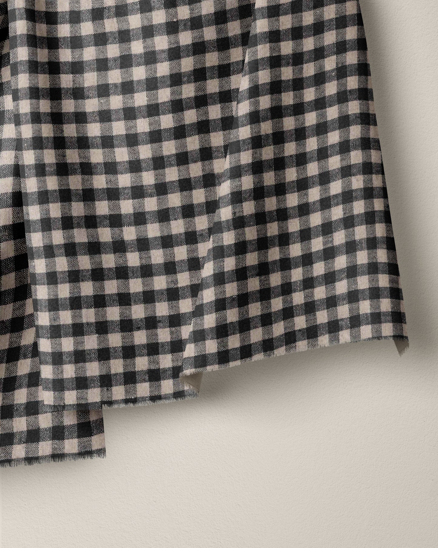 Small Black and Natural Gingham Linen